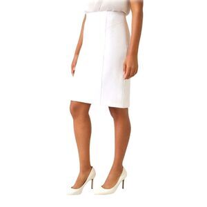 KASPER Plus Size Women's White Back Slit Knee High Pencil Skirt 22W